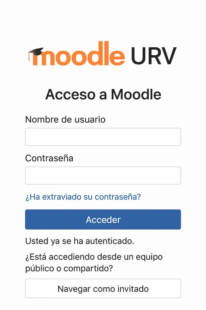Moodle URV Login. Guía De Acceso Paso A Paso